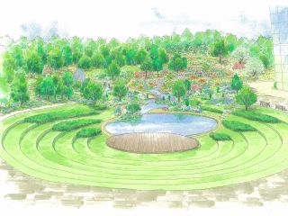 【ランドアート】入園後、目の前にランドスケープが広がり、園内を幅広く見渡すことができます。