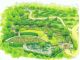 【秘密の花園】石垣に守られたエリアは、春だけ扉が開いて花々に囲まれるという、まるで物語のワンシーンに迷い込んだような没入体験を楽しめます。