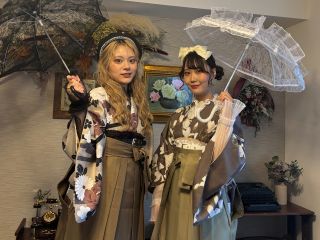 和洋ミックスの袴コーデを2着体験できるお得な「サロン内限定プラン」。