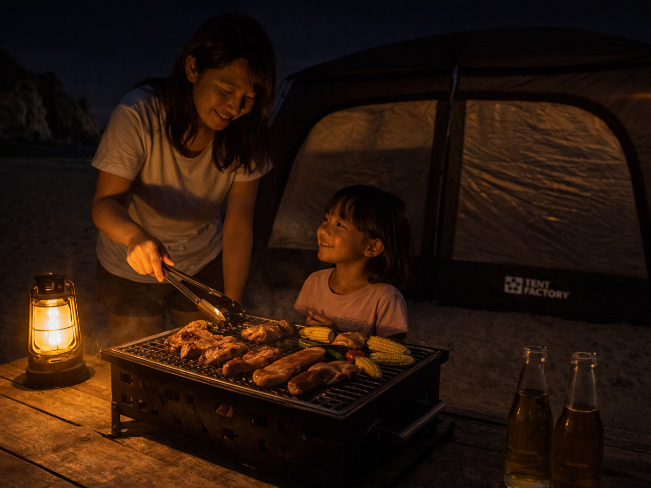 キャンプ テント　屋内屋外テント　海山川に大活躍　BBQ活躍　家族.友人 山形・鶴岡】＼手ぶらでキャンプ体験／準備不要！海水浴場でテント