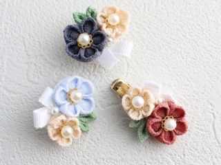 \はじめての方へも丁寧にレクチャー!/普段使いできるつまみ細工のお花のアクセサリーを作ろう♪