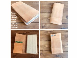 @縦型カードポケット×1のシンプルなスマホケースです。※初めは慣れるまで開きやすいのでベルト等で留めることをお勧めします。(オプションで追加可能)