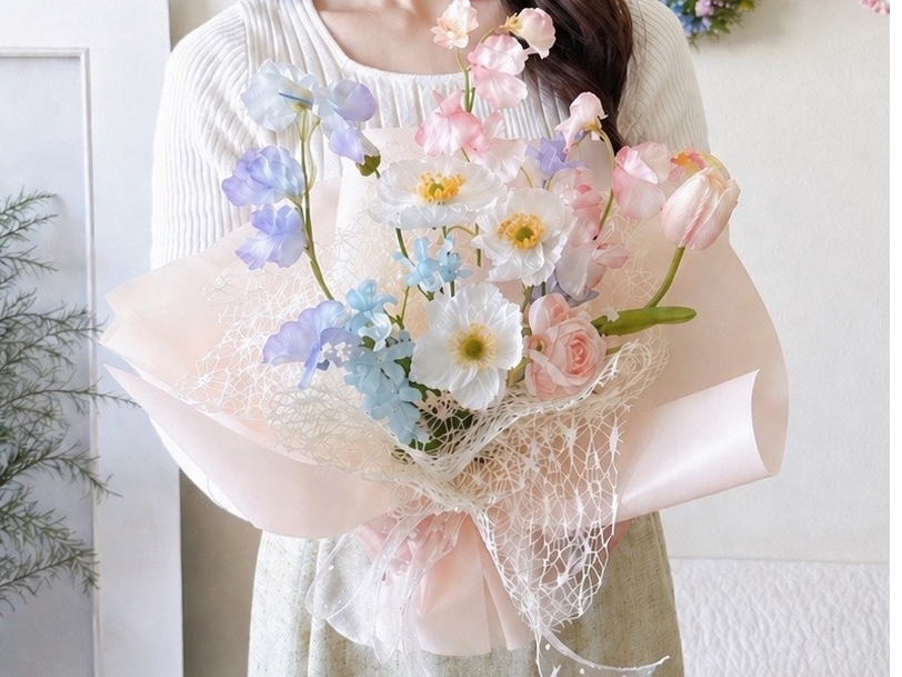 東京フラワー体験】韓国風スタンディングブーケ作り｜インテリア・結婚