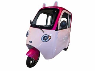 COFFRET(コフレ)は、普通自動車免許で運転できる電動トゥクトゥクです。コンパクトでかわいらしいデザインながら、しっかり存在感があり、乗るだけで気分が上がる