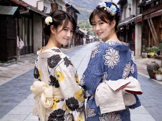 仲良し2人で、町並みをお散歩♪