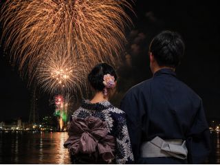 Jパワーグラウンド沖から花火を鑑賞♪