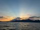 普賢岳に落ちる夕陽