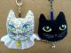 体験で制作する猫チャームの完成例です