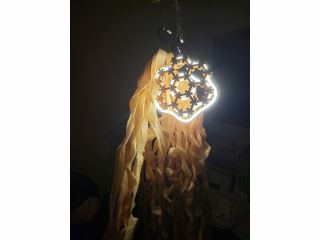LEDライト付きで映える組子インテリア作品。
