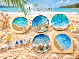 海の波を表現した幻想的なレジンアート作品