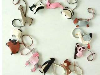12種類の本革動物キーホルダーシリーズ